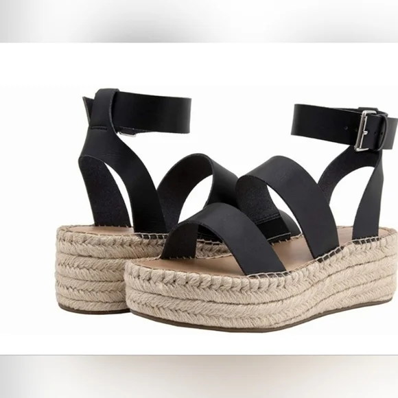 The Drop Listilla Wedge Black Espadrille Sandals. Size 9. - Picture 1 of 4